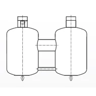 FA-54WT ESK szívóoldali cseppleválasztó, d=54 mm, V=2x7,5 l