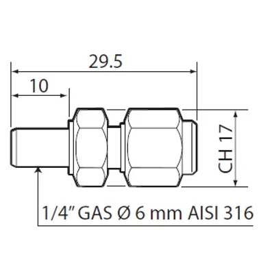 1309589AXX Carel kompressziós szenzortok d-6mm, 1/4" gáz