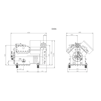 4SA1-200-AWM/D-X0000 Copeland félhermetikus kompresszor 400V/3~/50Hz,elektronikus motorv.,észterolaj