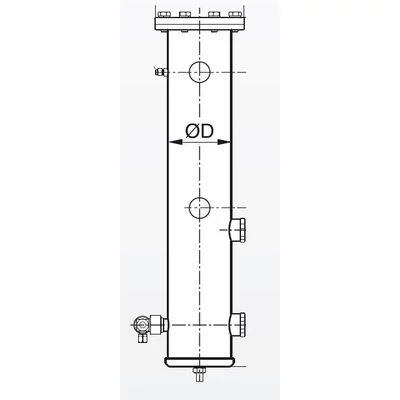 BOS2-R-22F ESK olajleválasztó-tartály, d=22 mm Vlev=2,2 l, vres= 2,2 l, ps1=40 bar