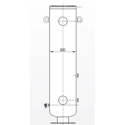 BOS2-R-80/67F ESK olajleválasztó-tartály, d=67 mm Vlev=39 l, Vres=20 l, ps1=40 bar