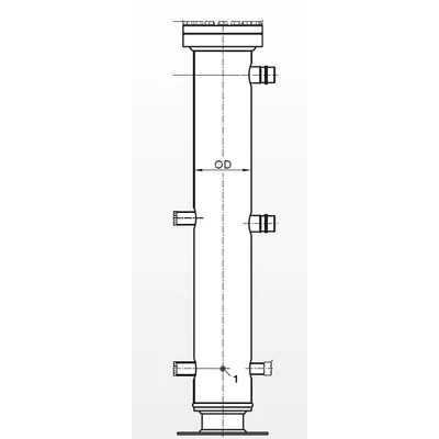 BOS3-R-CDH-1AF ESK CO2 olajleválasztó - olajtartály, d=28 mm Vt=6,9 l ,ps1=120/130 bar