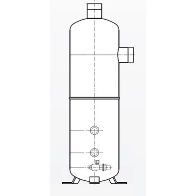 OSR-7-54 ESK olajleválasztó / tartály, d=54 mm, Volajlev=10 l, Volajt=8 l, pümax=45/30 bar