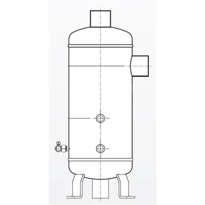 OSR-14-80/54 ESK olajleválasztó / tartály, d=54 mm, Volajlev=17,7 l, Volajt=14,3 l, pümax=45/30 bar