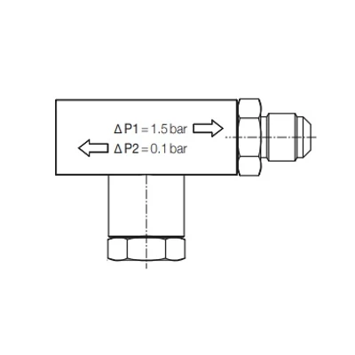RV2-10B/1,5-2W ESK kétirányú nyomás differencia szelep, dp=1,5 bar, pümax=53 bar